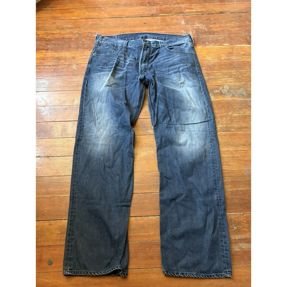 Levi's Jeans Men's 40x32 Bootcut 514 Cotton Dark Wash Flap Pockets